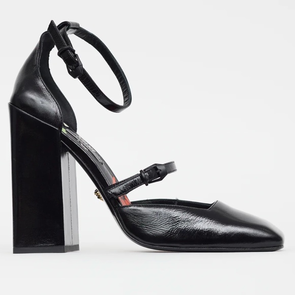 Versace Patent Leather Square Toe Heel - Picture 8 of 11